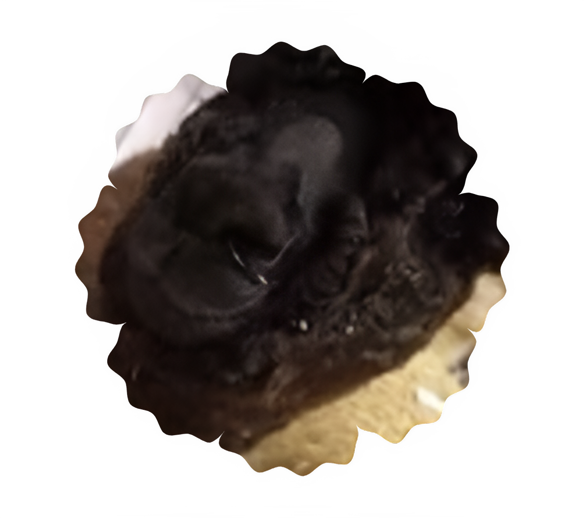 Close-up of a black sheep's face and woolly texture.